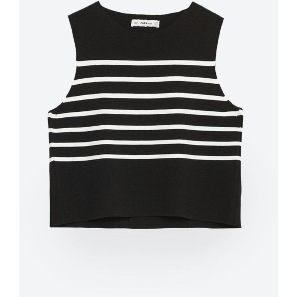 Zara Black and White Striped Tank Top